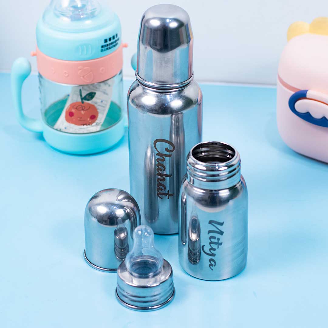 Personalized Kids Feeder / Stainless Steel Baby Bottle for Infant 