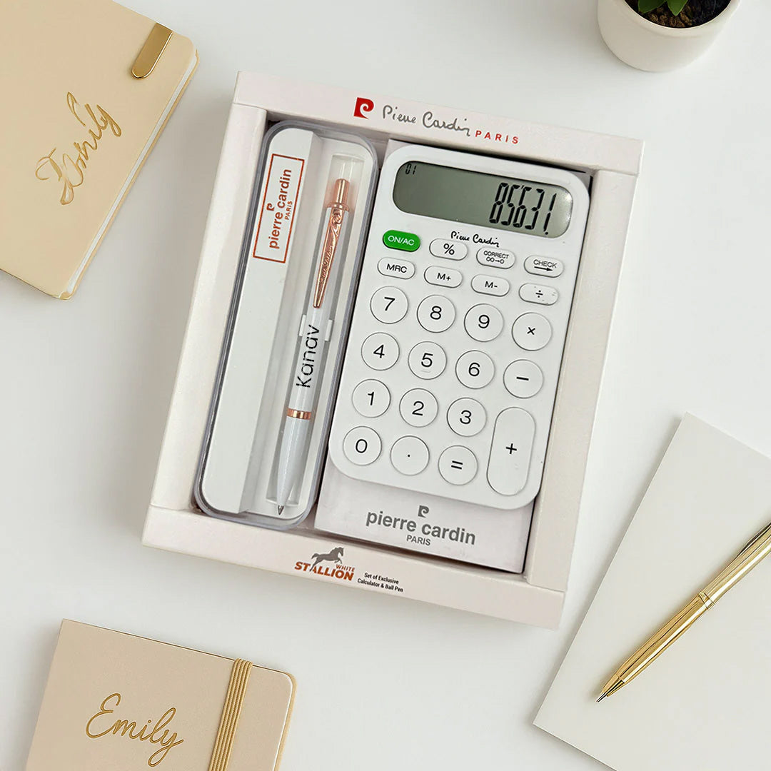 Pierre Cardin Executive Gift Set – Calculator & Ball Pen Combo