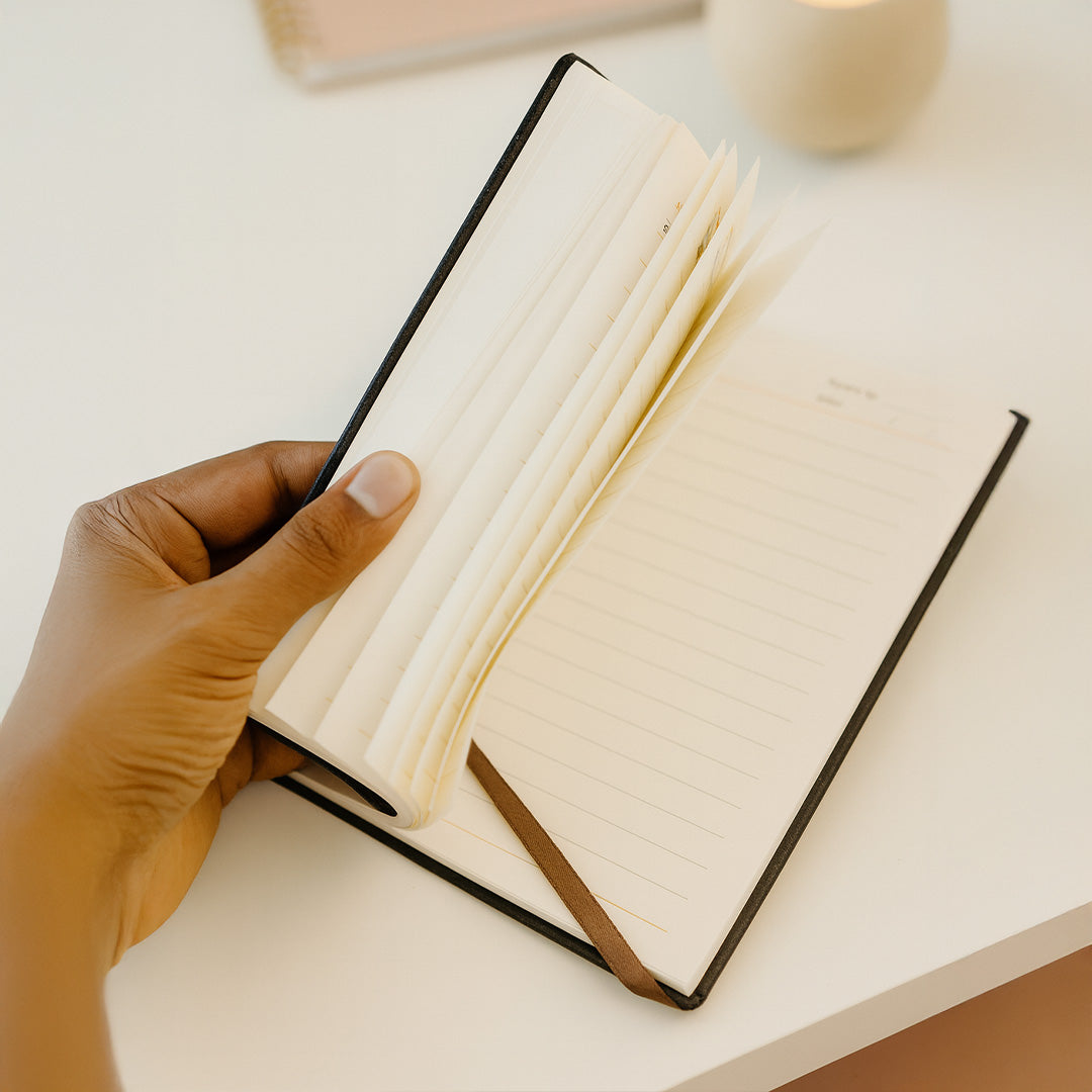 Personalized Black Pen & Black Notebook Combo | Love Craft Gifts
