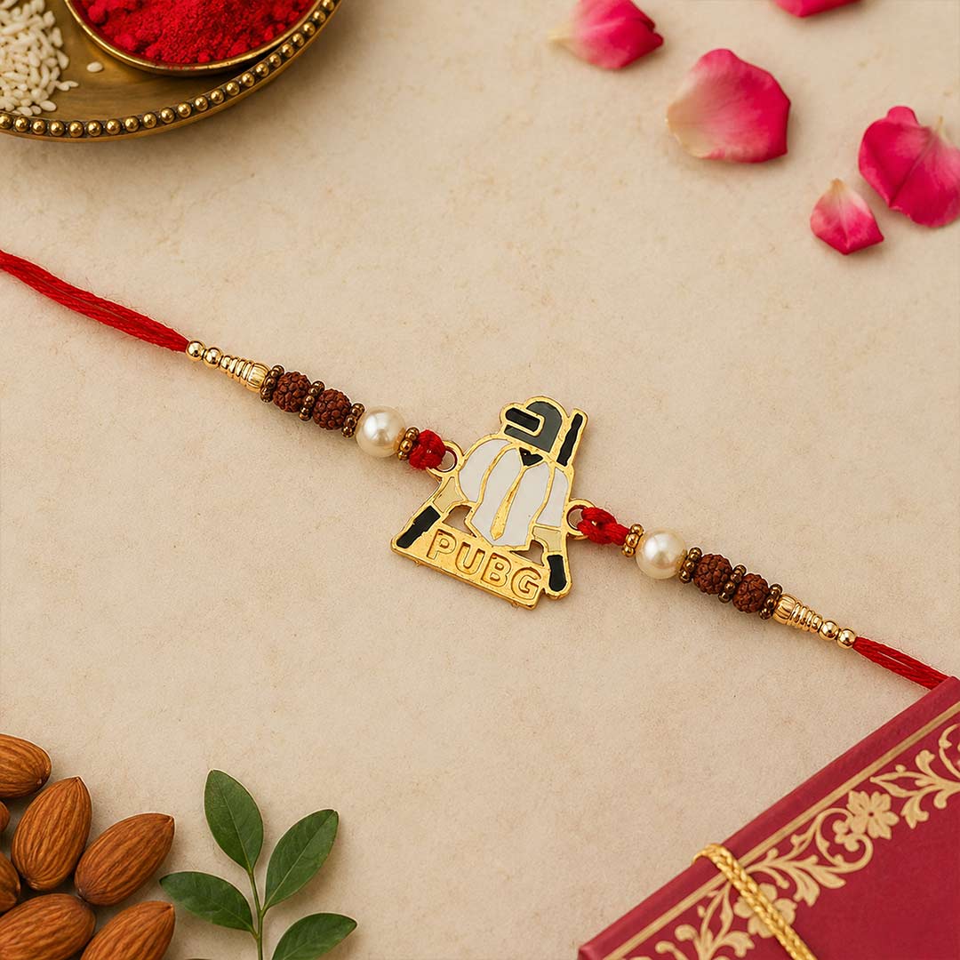 PUBG Gamer Kids Rakhi Premium Gaming Helmet Designer Rakhi for Brother Raksha Bandhan Gift | Love Craft Gifts™