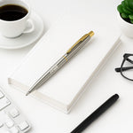 Parker Classic Stainless Steel Ball Pen - Silver with Gold Trim | Love Craft Gifts