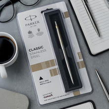 Parker Classic Stainless Steel Ball Pen - Silver with Gold Trim