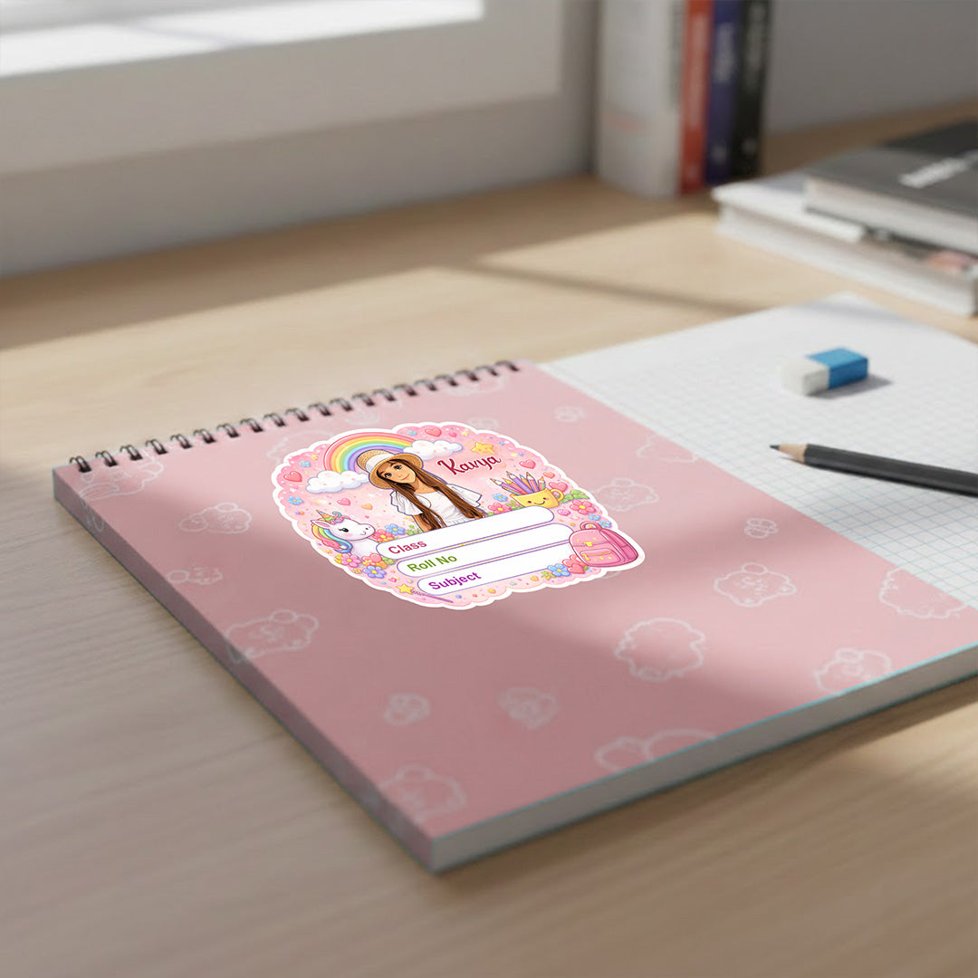 Personalized Rainbow Unicorn Girl Theme Kids Name Slips (2x3 Inch, 28 Stickers) – Custom Name & Photo School Labels | Love Craft Gifts