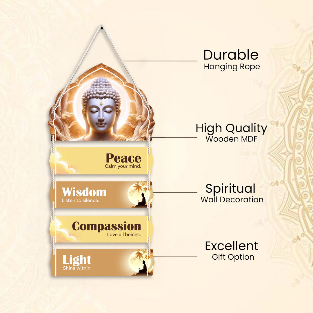 Buddha Inspirational Quote Wall Hanging (9x16 Inch) – Love Craft Gifts