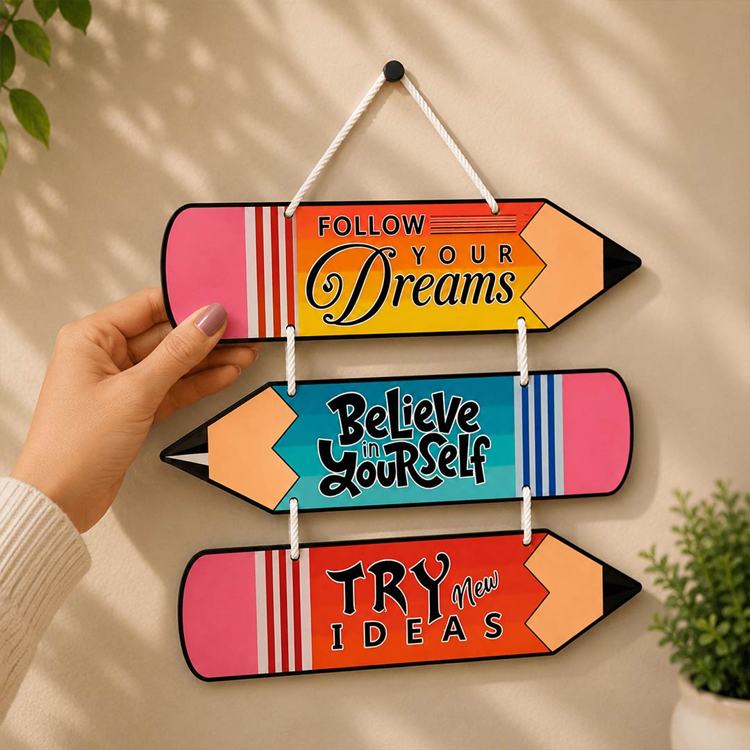 Pencil Shape Wooden Wall Decor for Home & Office | Love Craft Gifts™