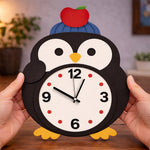 Cute Penguin Kids Wall Clock – Cartoon Animal Decorative Wall Clock for Kids Room (12 x 10 Inch) | Love Craft Gifts
