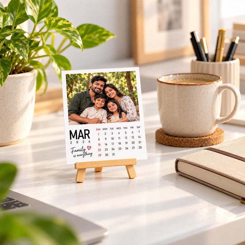 Personalized 12-Month Photo Calendar Cards 3x4" | Custom Family Photo Set | Love Craft Gifts™