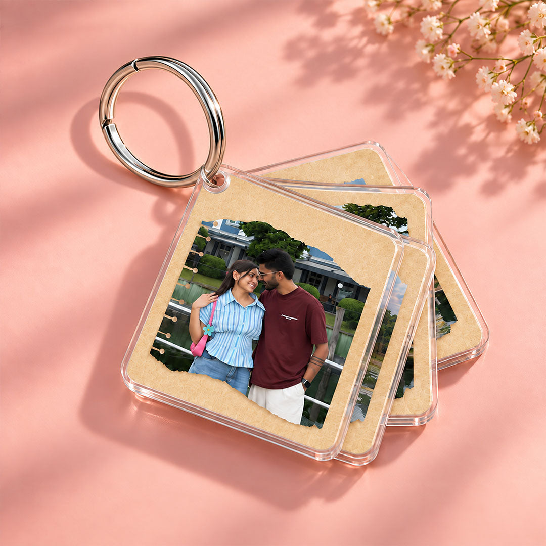 Personalized 12-Photo Memory Keychain | 6-Piece Double-Sided Acrylic Photo Gift | Love Craft Gifts™