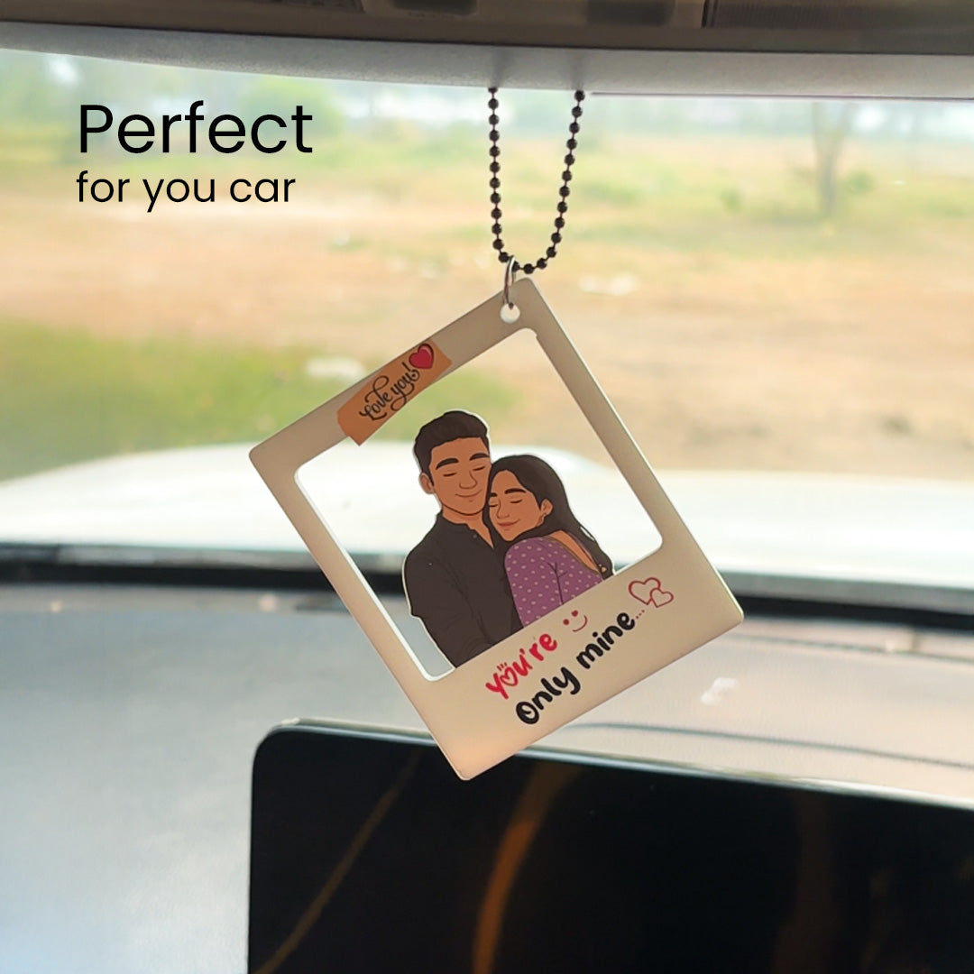 Polaroid Style Customized Couple Car Hanger – 3×2" | Love Craft Gifts