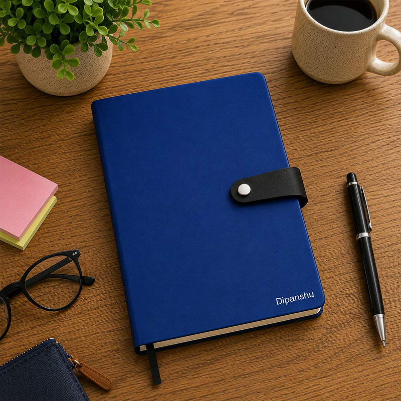 Personalized A5 PU Leather Notebook with Custom Name | Premium Executive Journal Gift for Professionals, Students & Corporate Gifting - 5.8x8.3" | Love Craft Gifts™
