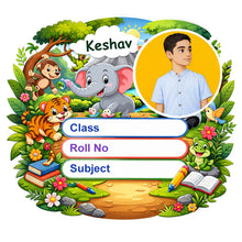 Personalized Jungle Theme Kids Name Slips (2x3 Inch, 24 Stickers)