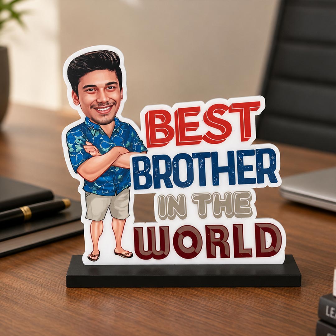Personalized Best Brother Cartoon Photo Table Stand 6x8" | Love Craft Gifts™