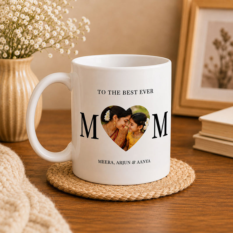 Personalized Best Mom Mug with Family Photo & Names | Custom Coffee Mug | Love Craft Gifts™