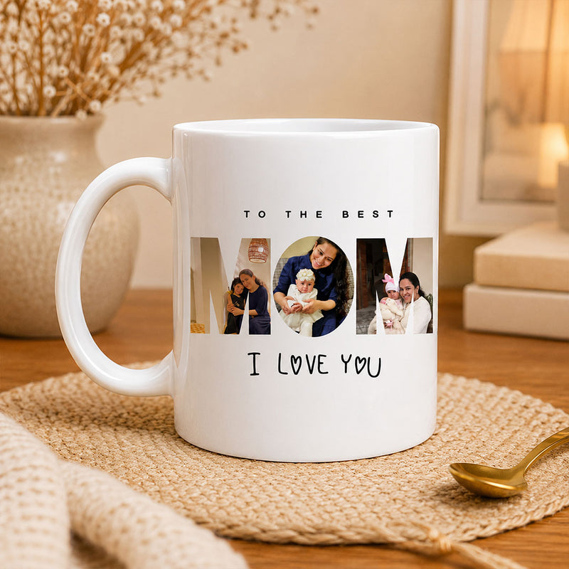 Personalized Best Mom Multi Photo Mug | Custom Ceramic Coffee Mug | 250 ml | Love Craft Gifts™