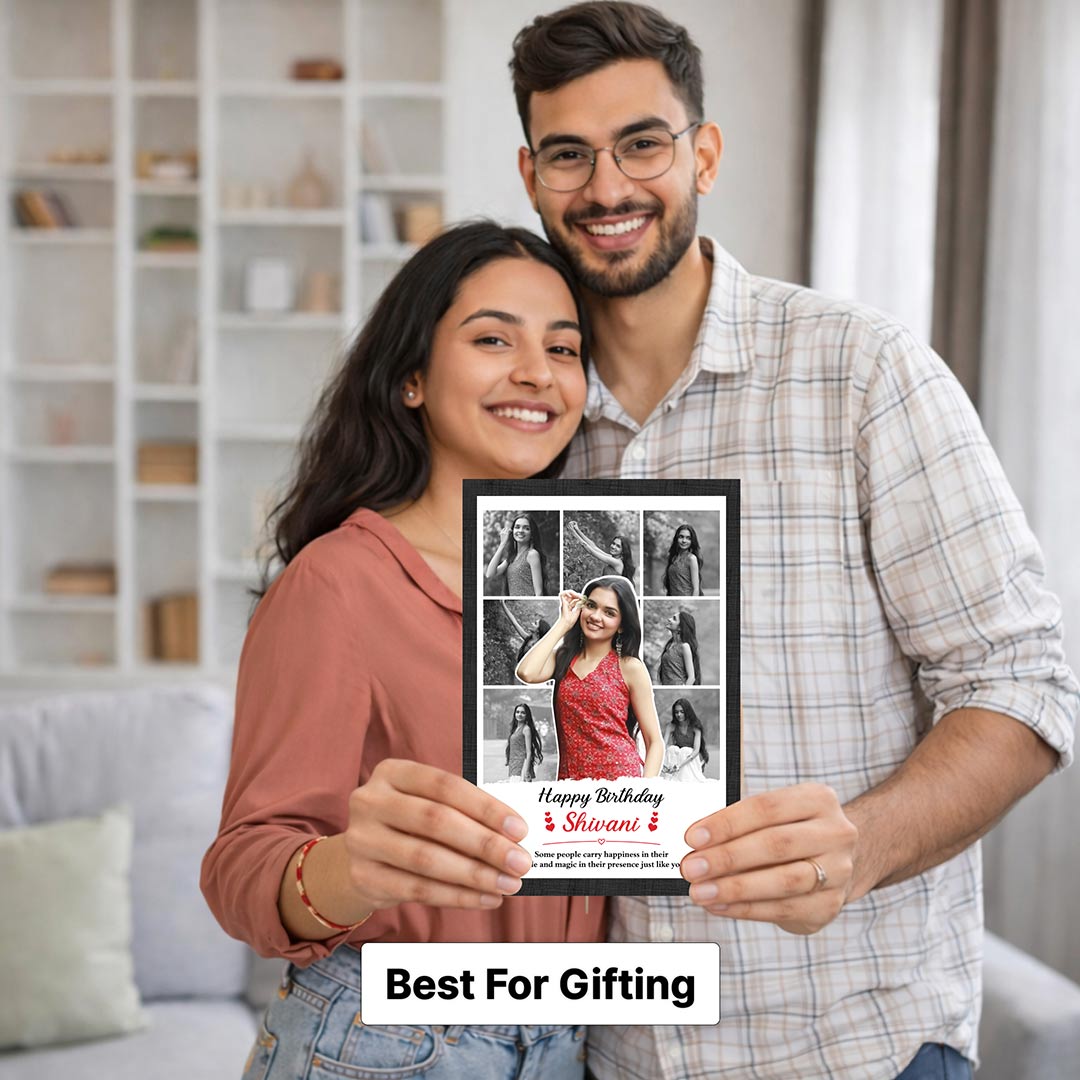 Personalized Birthday Memory Photo Frame | Custom Multi Photo Wooden Wall Décor Gift for Loved Ones | Love Craft Gifts™