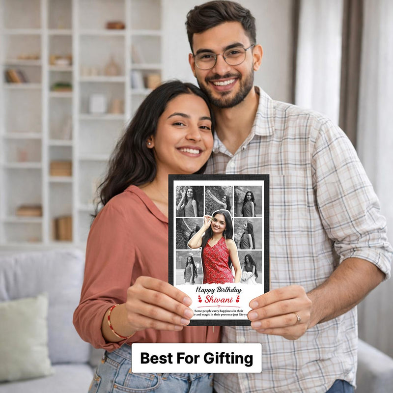 Personalized Birthday Memory Photo Frame | Custom Multi Photo Wooden Wall Décor Gift for Loved Ones | Love Craft Gifts™