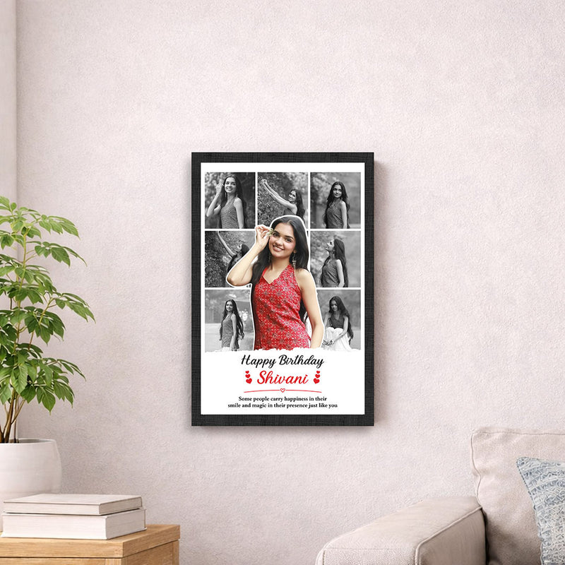 Personalized Birthday Photo Wall Frame | Custom Multi Picture Wooden Keepsake Gift | Available in 8x12", 12x18", 18x24", 20x30" & 24x36" | Love Craft Gifts™