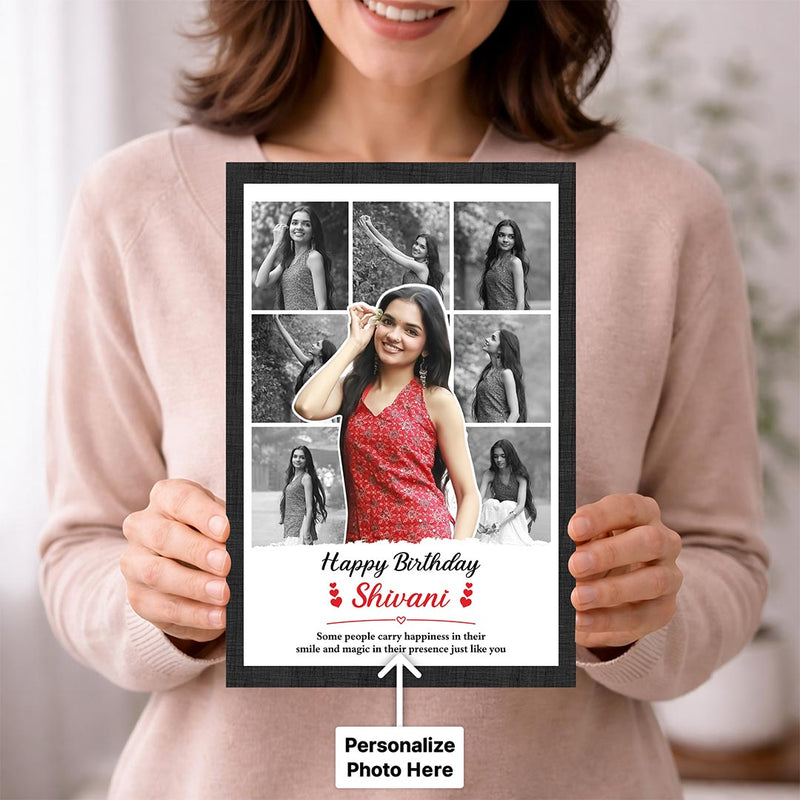 Personalized Birthday Wall Frame | Custom Multi Photo Wooden Collage Frame for Family & Friends | Love Craft Gifts™