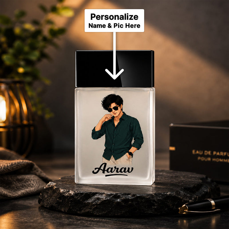 Personalized Black.Code Perfume with Custom Photo | Unique Personalized Men's Gift | Love Craft Gifts™