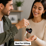 Personalized Black Heart Keychain with Custom Name Engraving Romantic Gift | Love Craft Gifts™