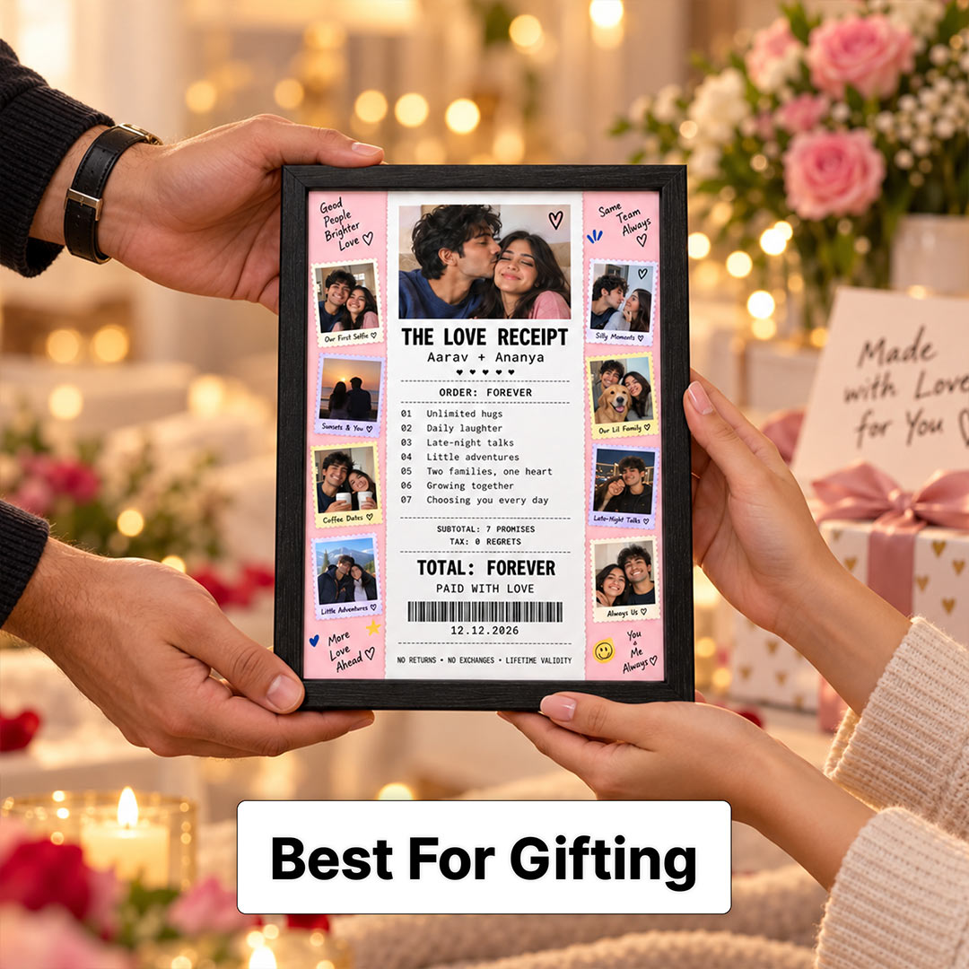 Personalized Boyfriend Girlfriend Love Receipt Frame | Love Craft Gifts™