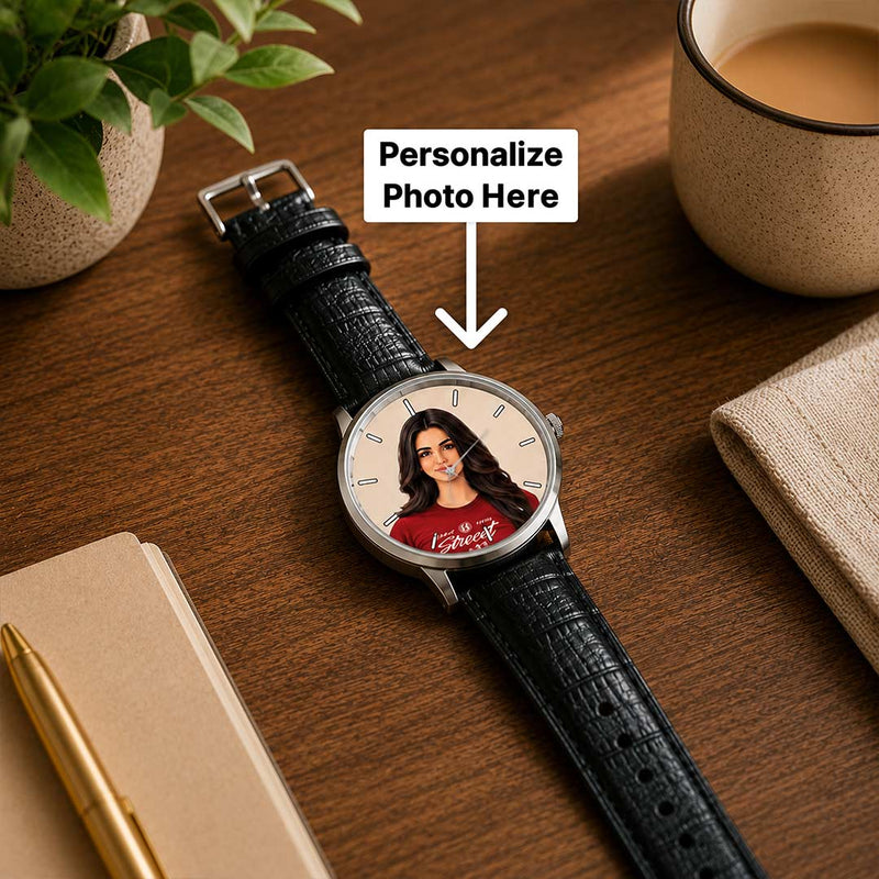 Personalized Brother Photo Wrist Watch | Custom Rakhi Special Analog Watch | Thoughtful Gift from Sister | Love Craft Gifts™