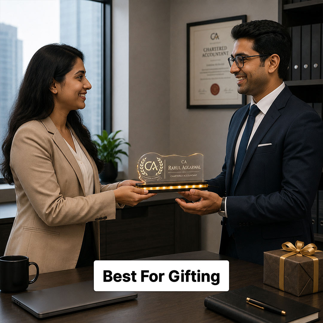 Personalized CA Desk Nameplate | Custom Chartered Accountant Name Plate