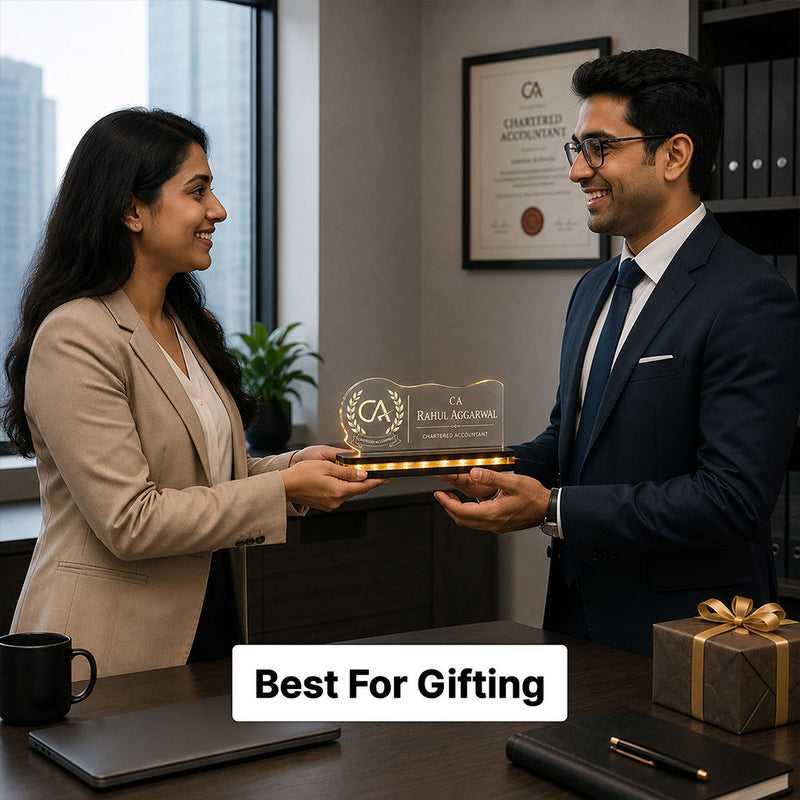 Personalized CA Desk Nameplate | Custom Chartered Accountant Name Plate