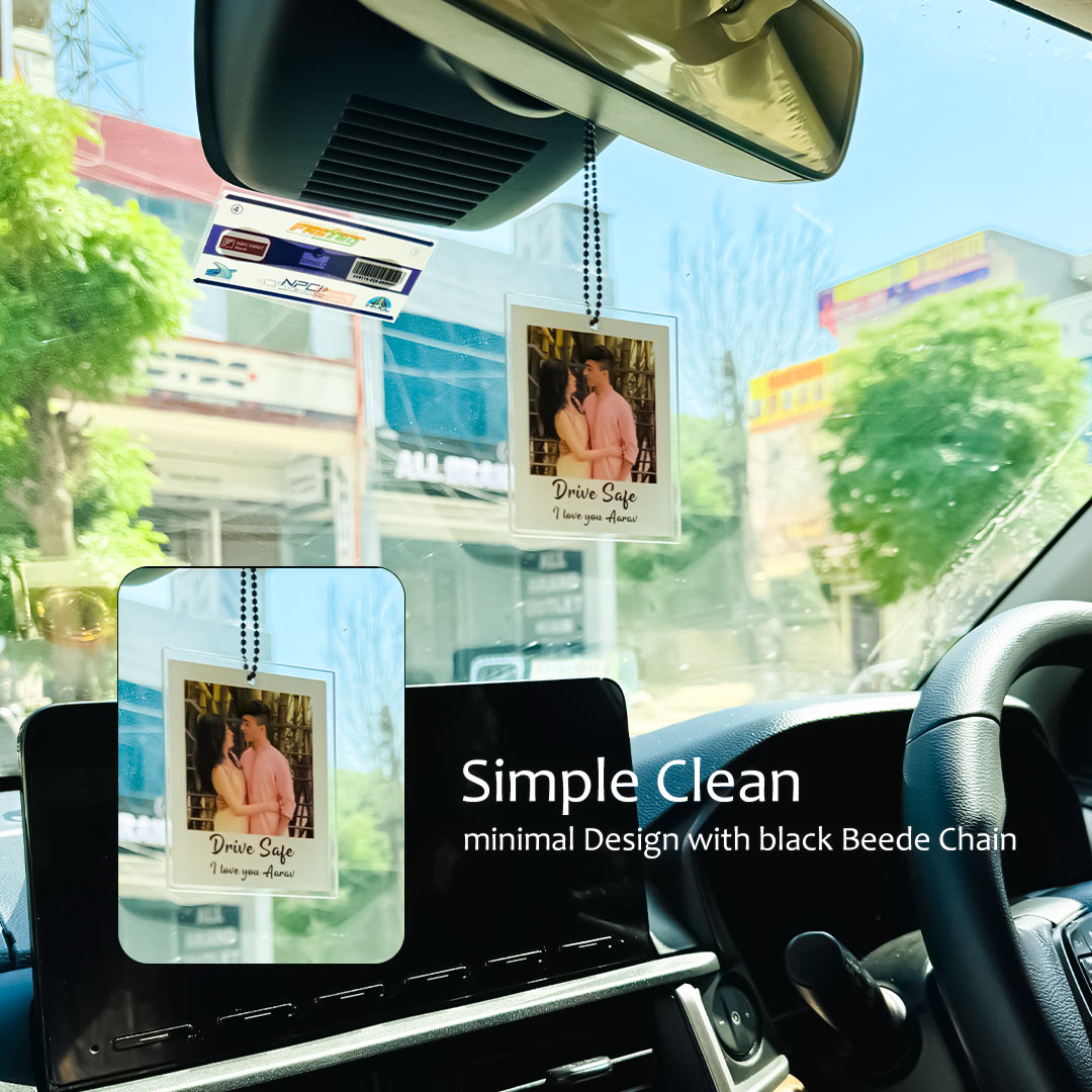 Personalized Car Hanger with Photo & Text –Acrylic Tag| Love Craft Gifts