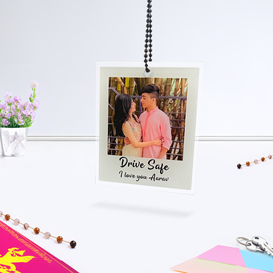 Personalized Car Hanger with Photo & Text –Acrylic Tag| Love Craft Gifts