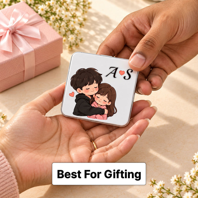 Personalized Cartoon Couple Pocket Mirror | Love Craft Gifts™