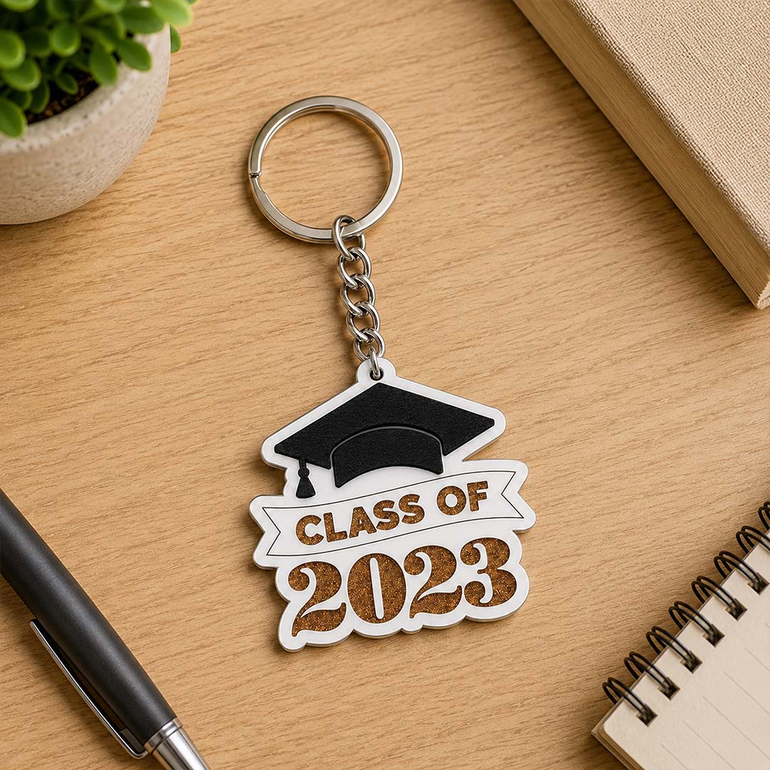 Personalized Class of Graduation Acrylic Keychain Custom Year Gift | Love Craft Gifts™