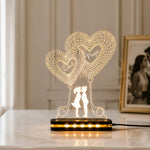 Personalized Couple Double Heart LED Acrylic Lamp 6x8" | Custom Two Name Anniversary Gift | Love Craft Gifts™