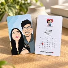 Personalized Couple Illustration Calendar Card | Custom Special Date Keepsake | Love Craft Gifts™