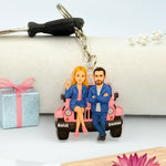 Personalized Couple Keychain with Car Base | Love Craft Gifts