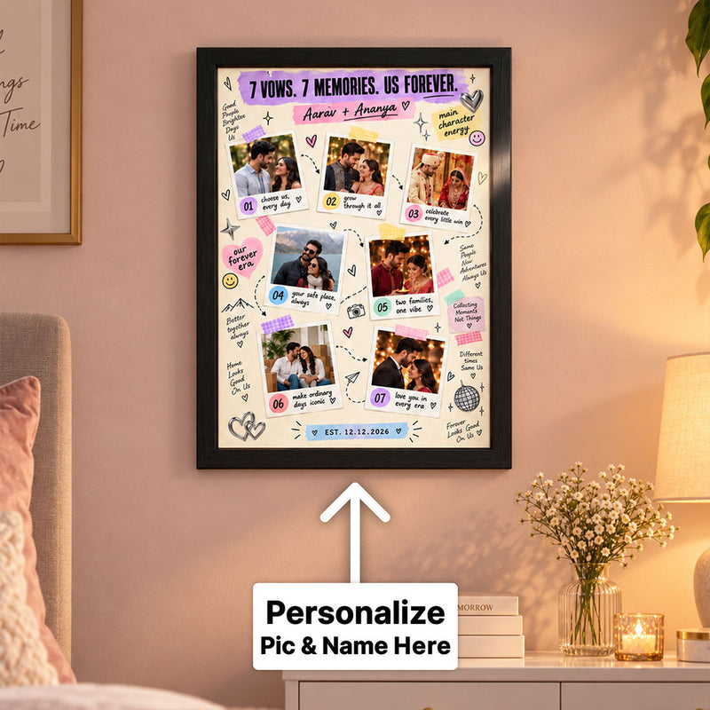 Personalized Couple Memory Frame with Doodles & Photos | Love Craft Gifts™
