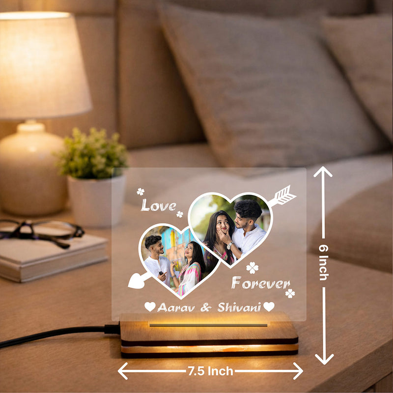 Personalized Couple Name & Photo LED Lamp | Romantic Acrylic Lamp | Love Craft Gifts™