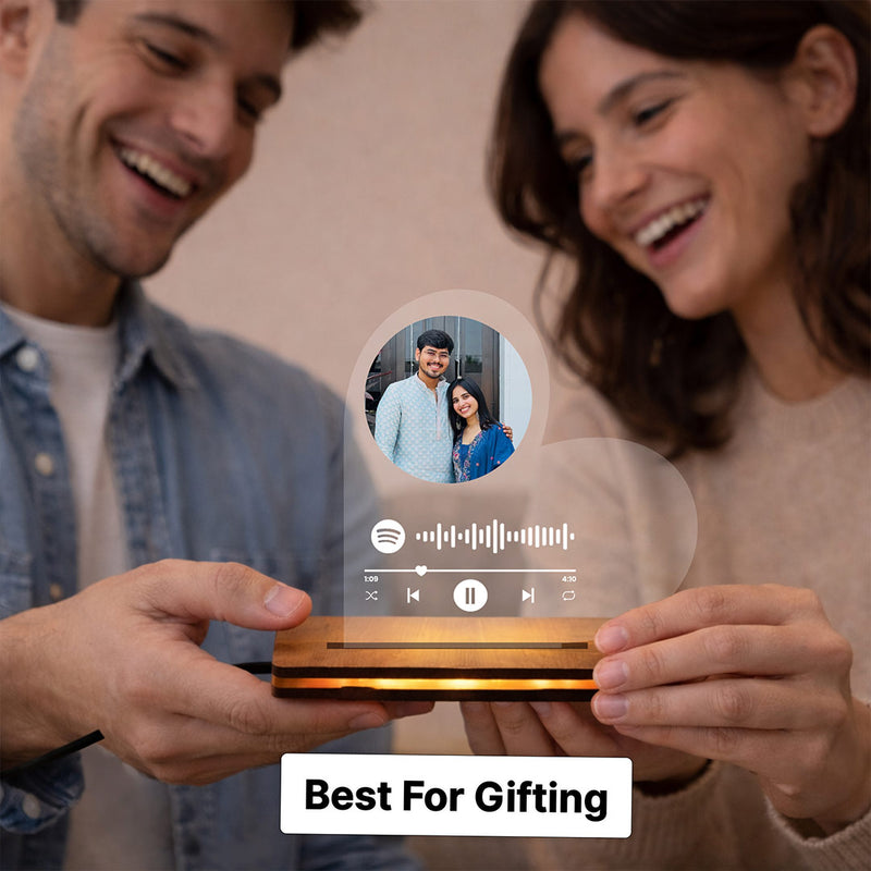 Personalized Couple Spotify Acrylic Lamp | Custom Photo & Song LED Night Light for Romantic Home Décor | Love Craft Gifts™