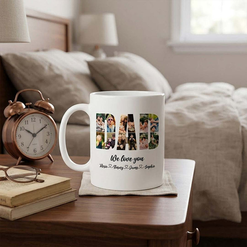 Personalized Dad 12-Photo Collage Mug 250ml | Custom Father Photo Gift | Love Craft Gifts™