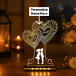 Personalized Double Heart LED Lamp 6x8" | Custom Couple Names Romantic Gift for Husband Wife | Love Craft Gifts™