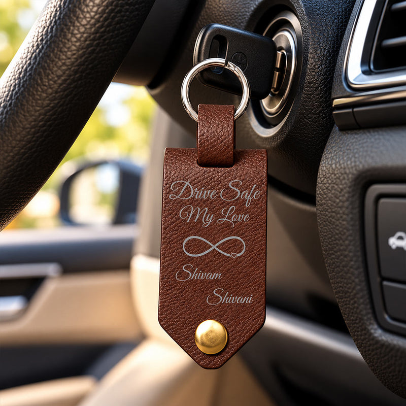 Personalized Drive Safe My Love Keychain | Custom Couple Photo and Name Romantic Gift | Love Craft Gifts™