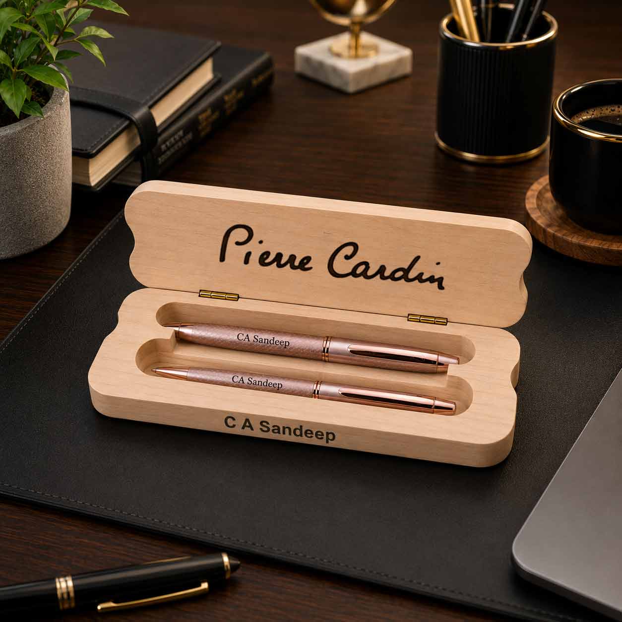 Personalized Pierre Cardin Wooden Pen Gift Set | Custom Name Engraved Executive Gift | Love Craft Gifts™