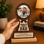 Personalized Family Photo Trophy for Dad Custom World's Best Dad Table Stand Gift | Love Craft Gifts™