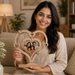 Personalized Family Picture Heart Stand | Unique Keepsake Gift for Parents