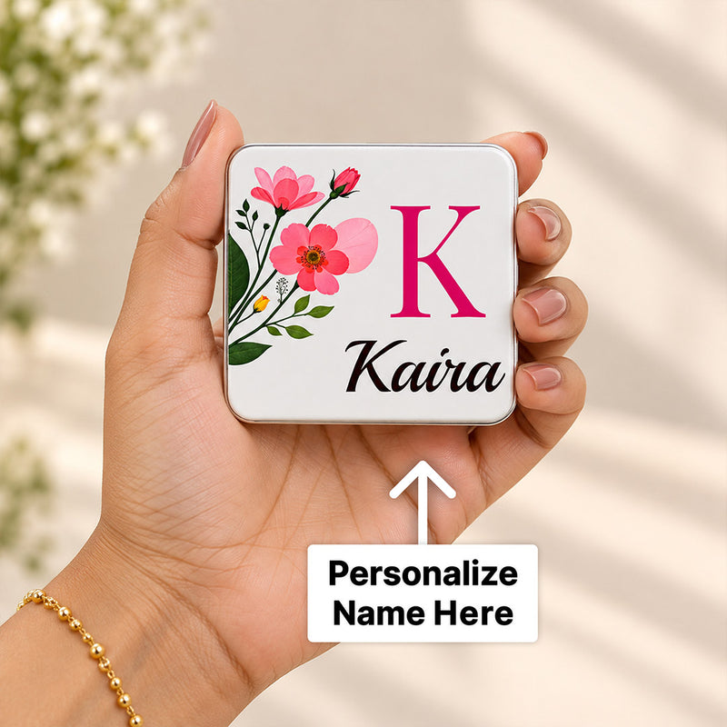Personalized Floral Mirror with Custom Name | Love Craft Gifts™
