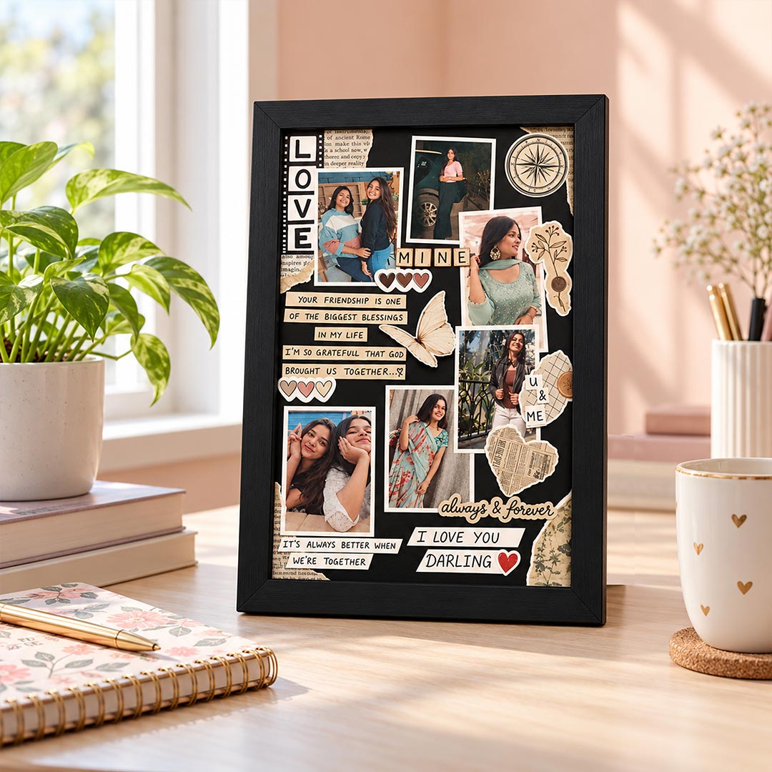 Personalized Friendship Scrapbook Photo Collage Frame | Best Friend Memory Gift | Love Craft Gifts™