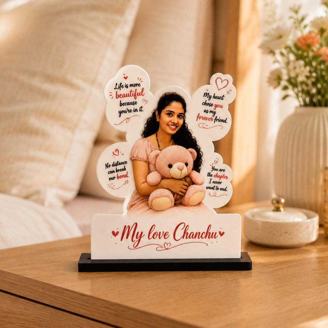 Personalized Girlfriend Photo Cutout Stand | Love Quotes Keepsake
