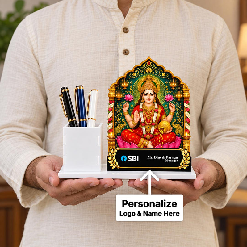 Custom Lakshmi Office Nameplate with Company Logo, Name & Designation | Love Craft Gifts™