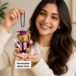Personalized Graduation Teddy Car Accessory | Custom Name Acrylic Hanging Gift for Son Daughter Brother Sister | Love Craft Gifts™