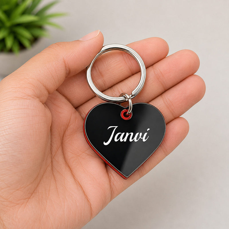 Personalized Heart Name Keychain Romantic Anniversary Gift for Couples | Love Craft Gifts™